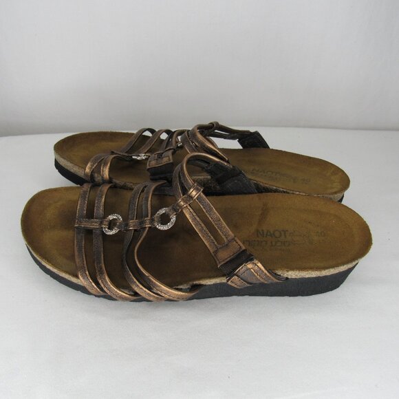 Naot BETTY Bronze Metallic Slide Sandal Women's 40 9 - Picture 3 of 8